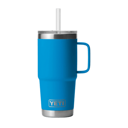 YETI RAMBLER 25 OZ TUMBLER STRAW MUG - BIGWAVE BLUE