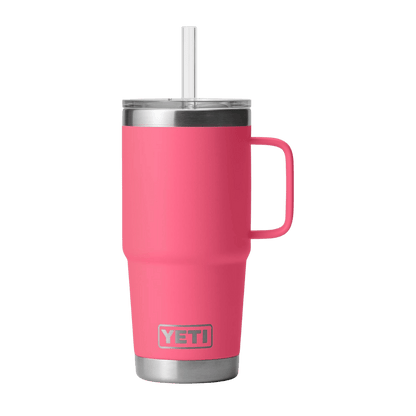 YETI RAMBLER 25 OZ TUMBLER STRAW MUG - TROPICAL PINK