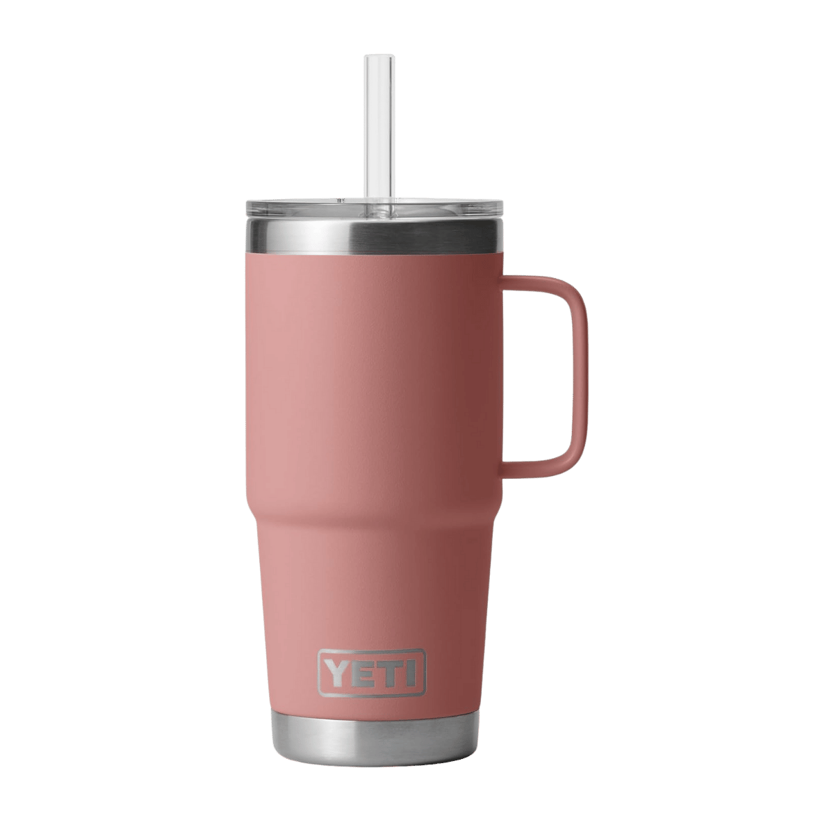 YETI RAMBLER 25 OZ TUMBLER STRAW MUG - SAND STONE PINK