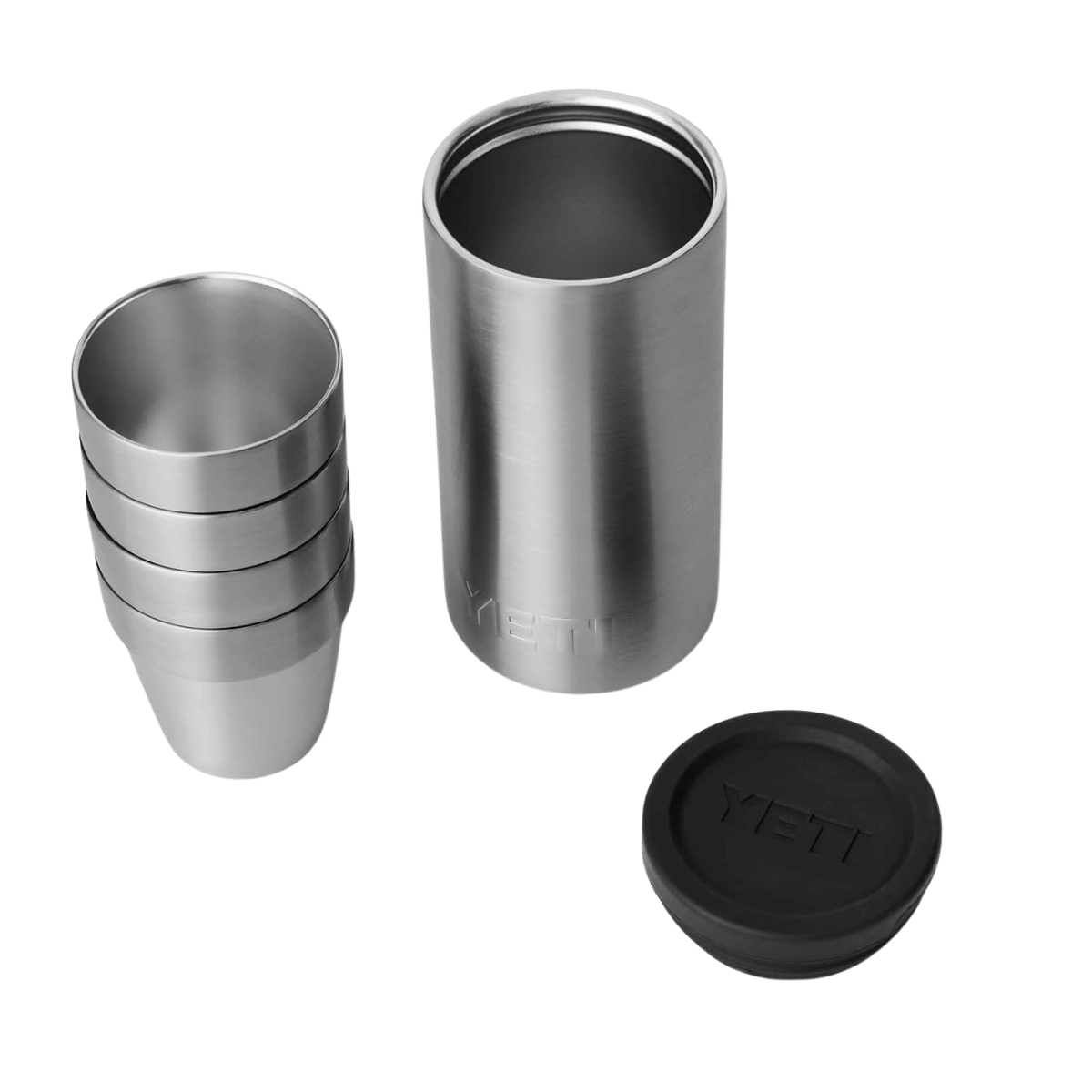 YETI SHOT GLASSES AND CASE  -STAINLESS STEAL