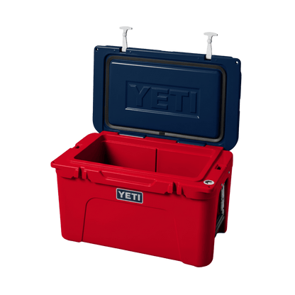 YETI TUNDRA HARD COOLER 45 QUART -RED/WHITE/BLUE - SIDE INSIDE VIEW