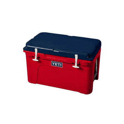 YETI TUNDRA HARD COOLER 45 QUART -RED/WHITE/BLUE - SIDE VIEW
