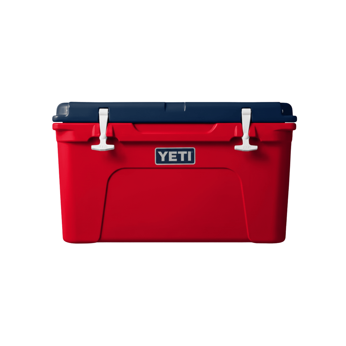 YETI TUNDRA HARD COOLER 45 QUART -RED/WHITE/BLUE - FRONT VIEW