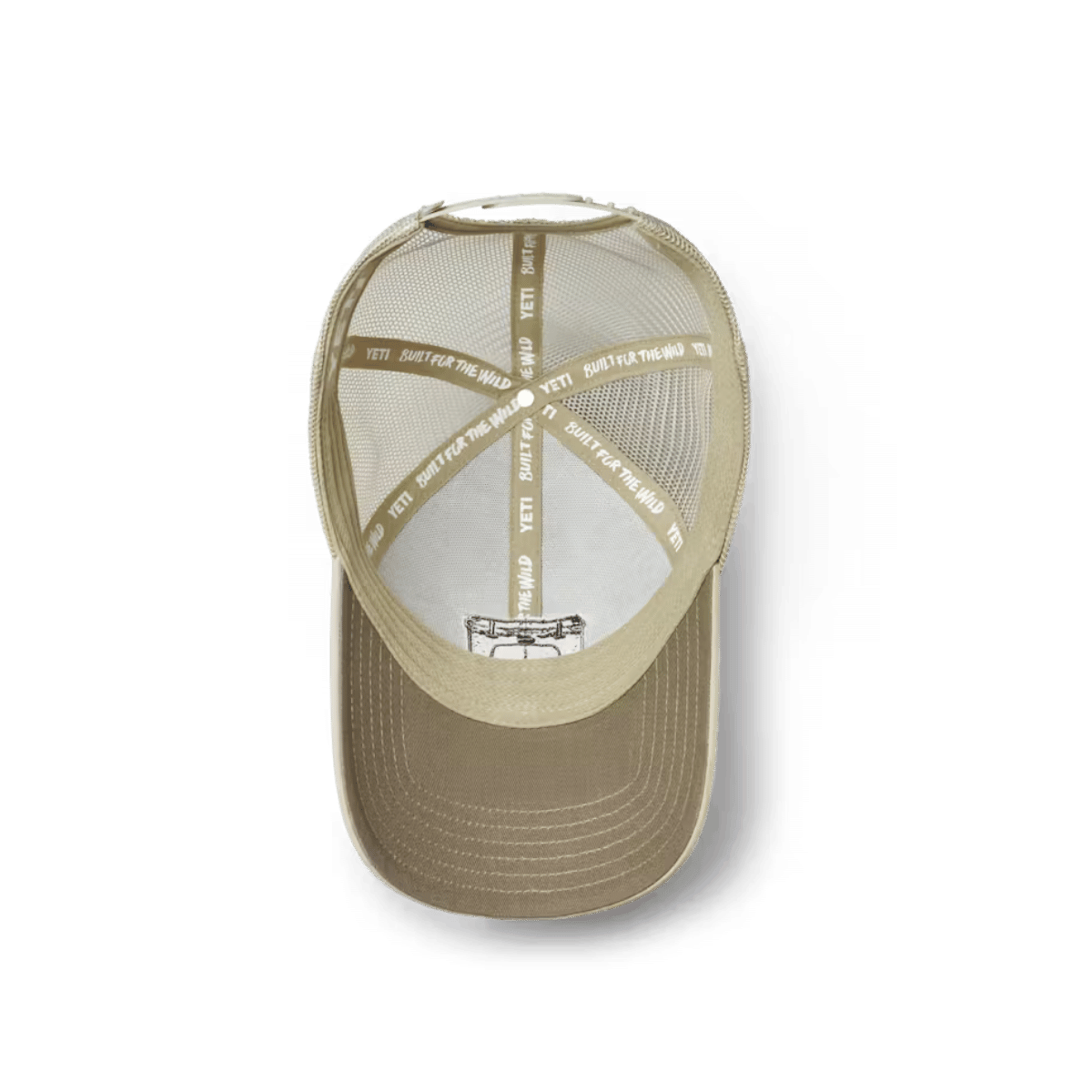 YETI TUNDRA BADGE LOW PRO TRUCKER - ONE SIZE - KHAKI - INSIDE VIEW