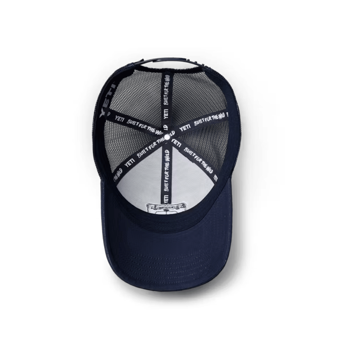 YETI TUNDRA BADGE LOW PRO TRUCKER - NAVY - INSIDE VIEW