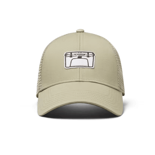 YETI TUNDRA BADGE LOW PRO TRUCKER - ONE SIZE - KHAKI - FRONT VIEW