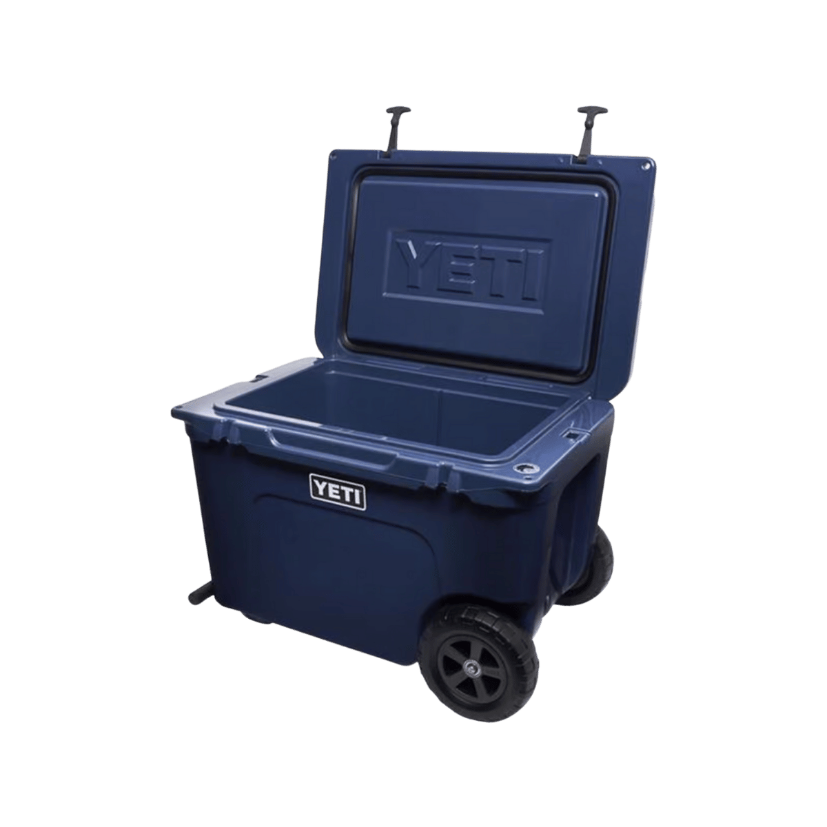 YETI TUNDRA 50 WHEELED COOLER - NAVY - OPEN VIEW