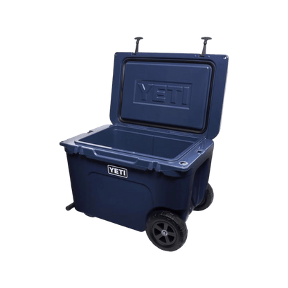 YETI TUNDRA 50 WHEELED COOLER - NAVY - OPEN VIEW