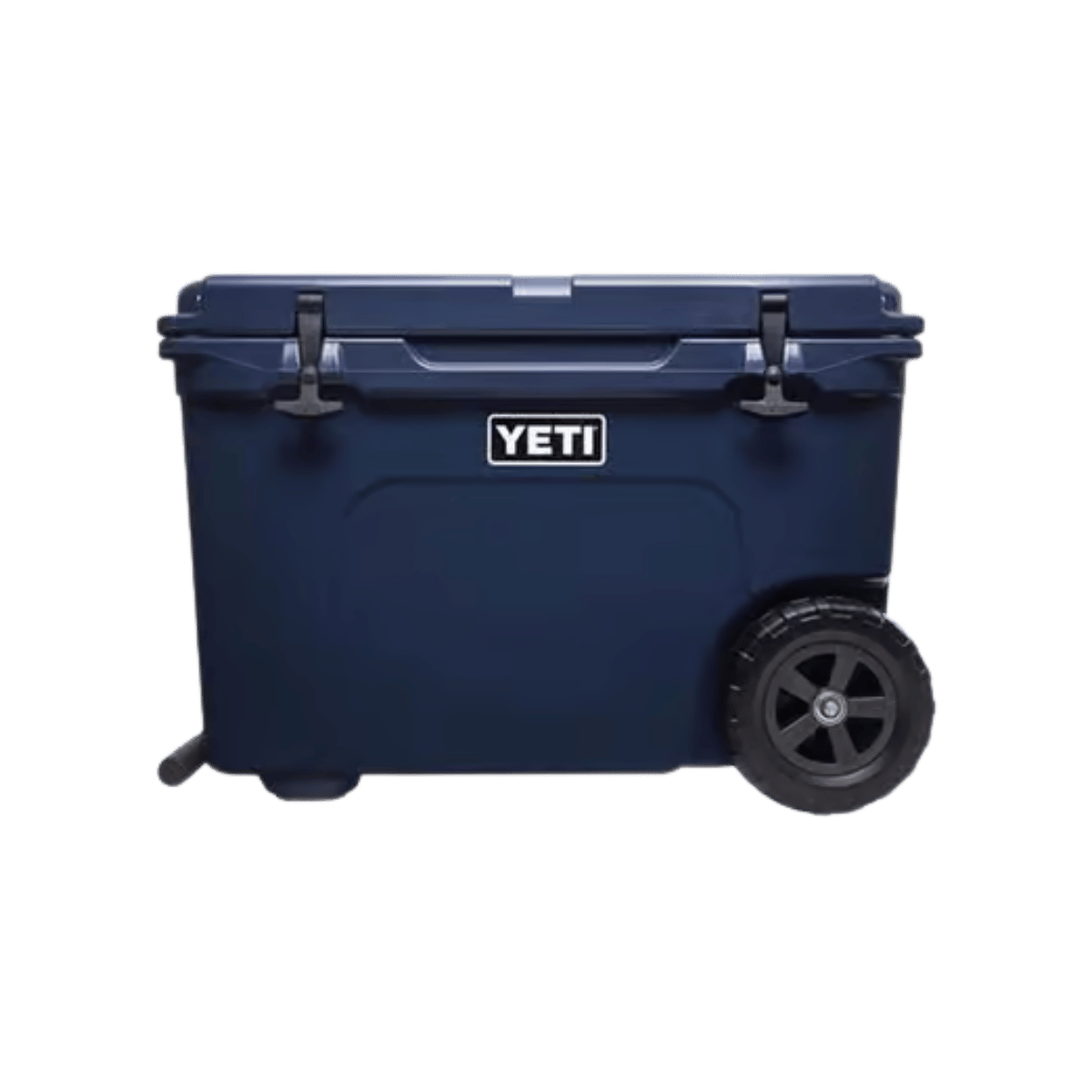 YETI TUNDRA 50 WHEELED COOLER - NAVY - FRONT VIEW