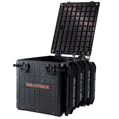 BLACKPAK PRO KAYAK FISHING CRATE - 13" x 16" lid open