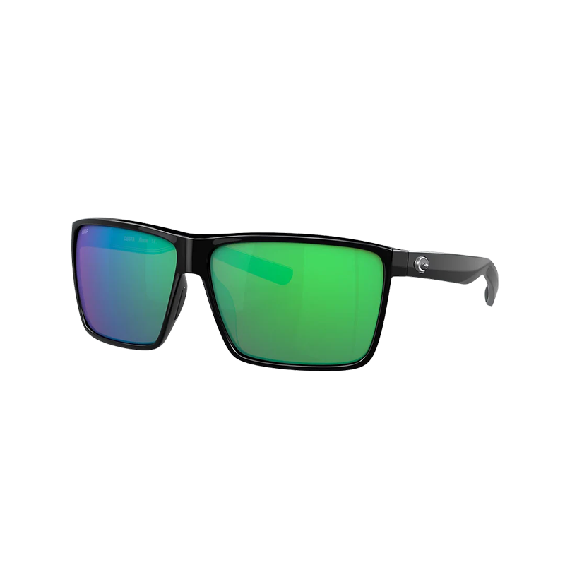 Costa Del Mar Rincon RIN 11 Shiny Black Frame with Green mirrored lenses