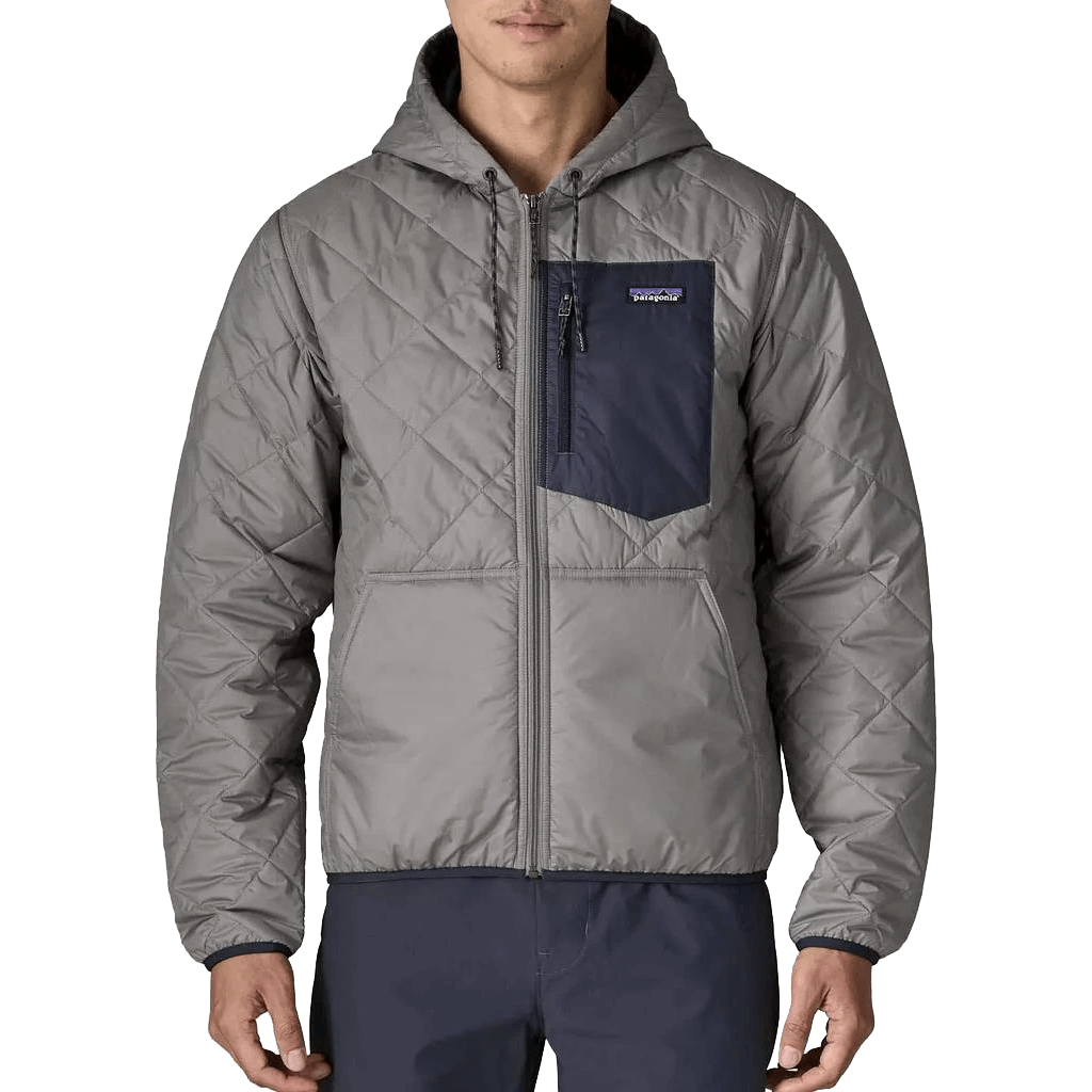 PATAGONIA 7990 MENS DIAMOND QUILTED BOMBER HOODY - FOREVER GREY
Front View