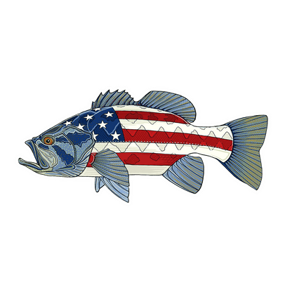 CASEY UNDERWOOD FISH DECALS / STICKERS large mouth bass