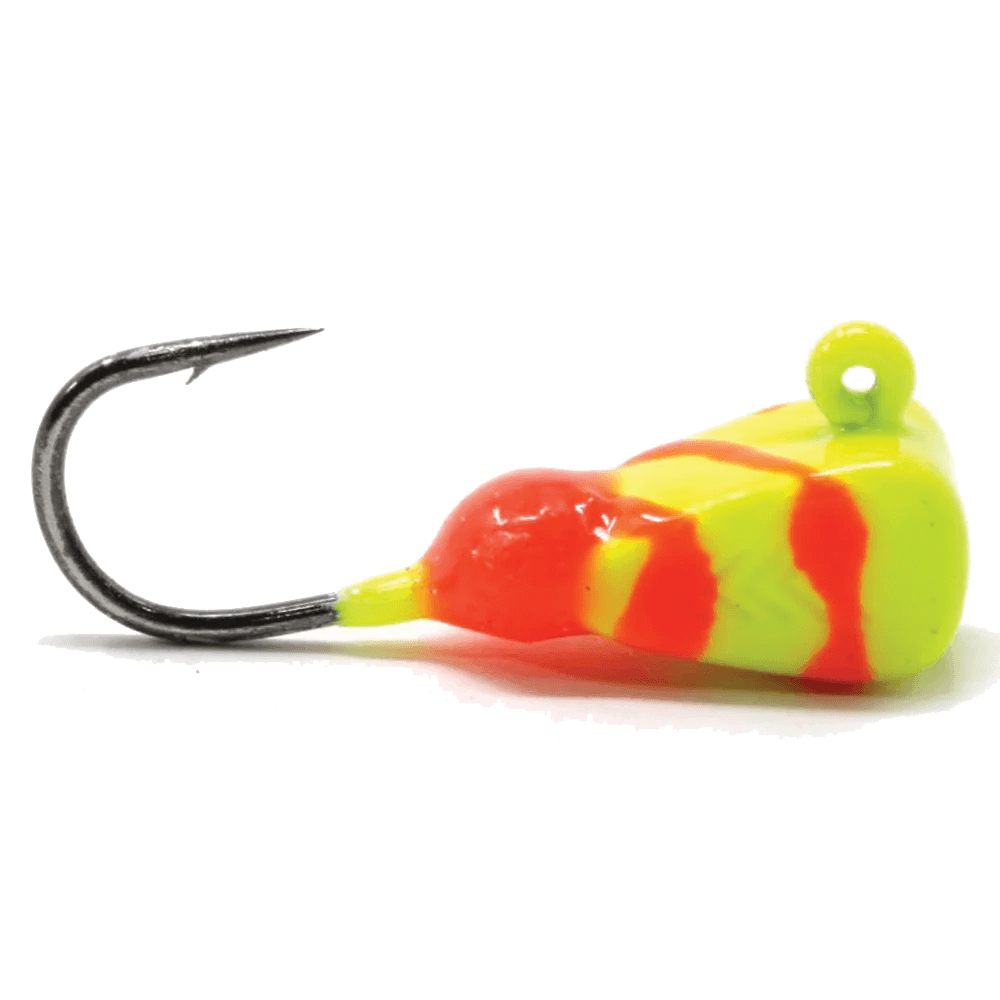 CLAM GENZ DROP-KICK SWIRL SZ10 3/64OZ
Chartreuse/Orange Swirl
