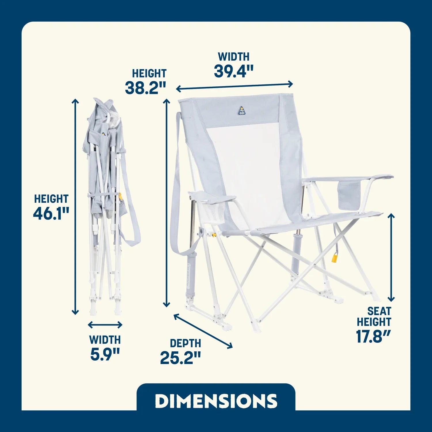 GCI OUTDOOR COMFORT PRO ROCKER XL dimensions