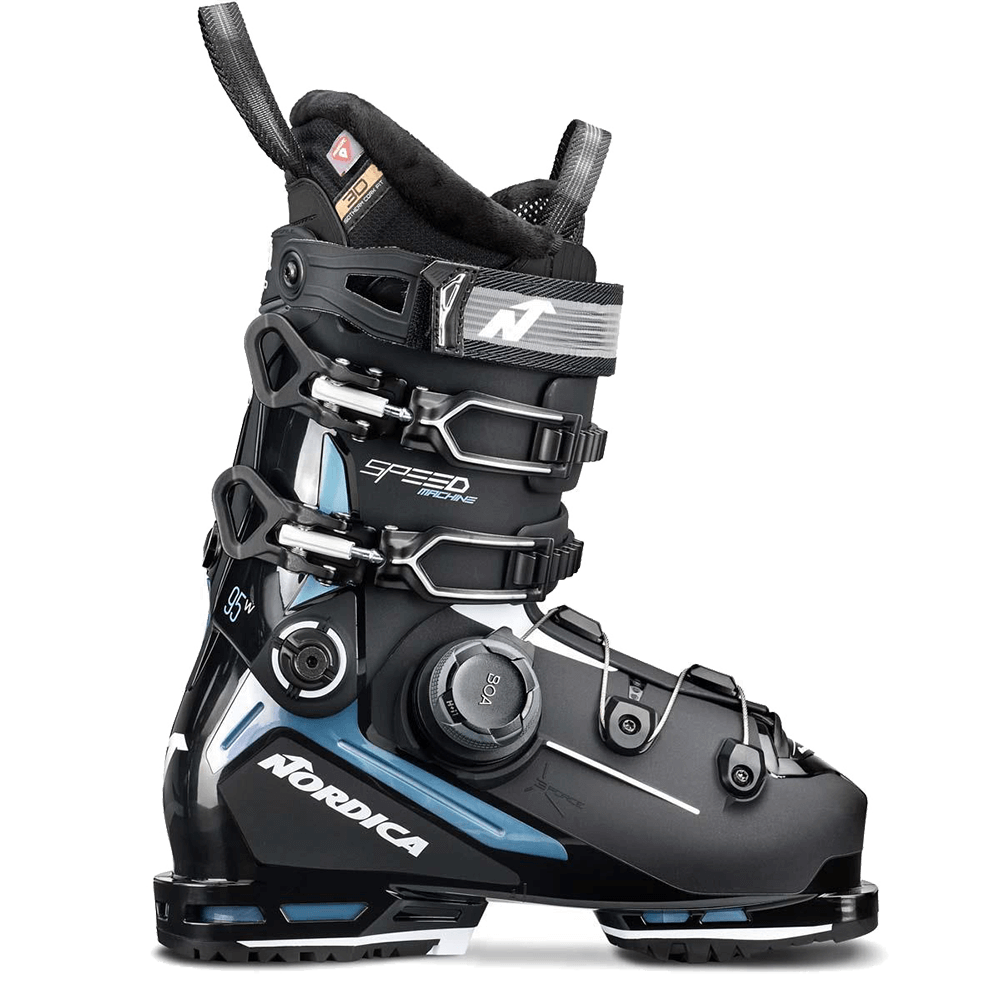 WOMEN'S SPEEDMACHINE 3 BOA 95 DH SKI BOOT - BLACK/LIGHT BLUE/WHITE  24/25