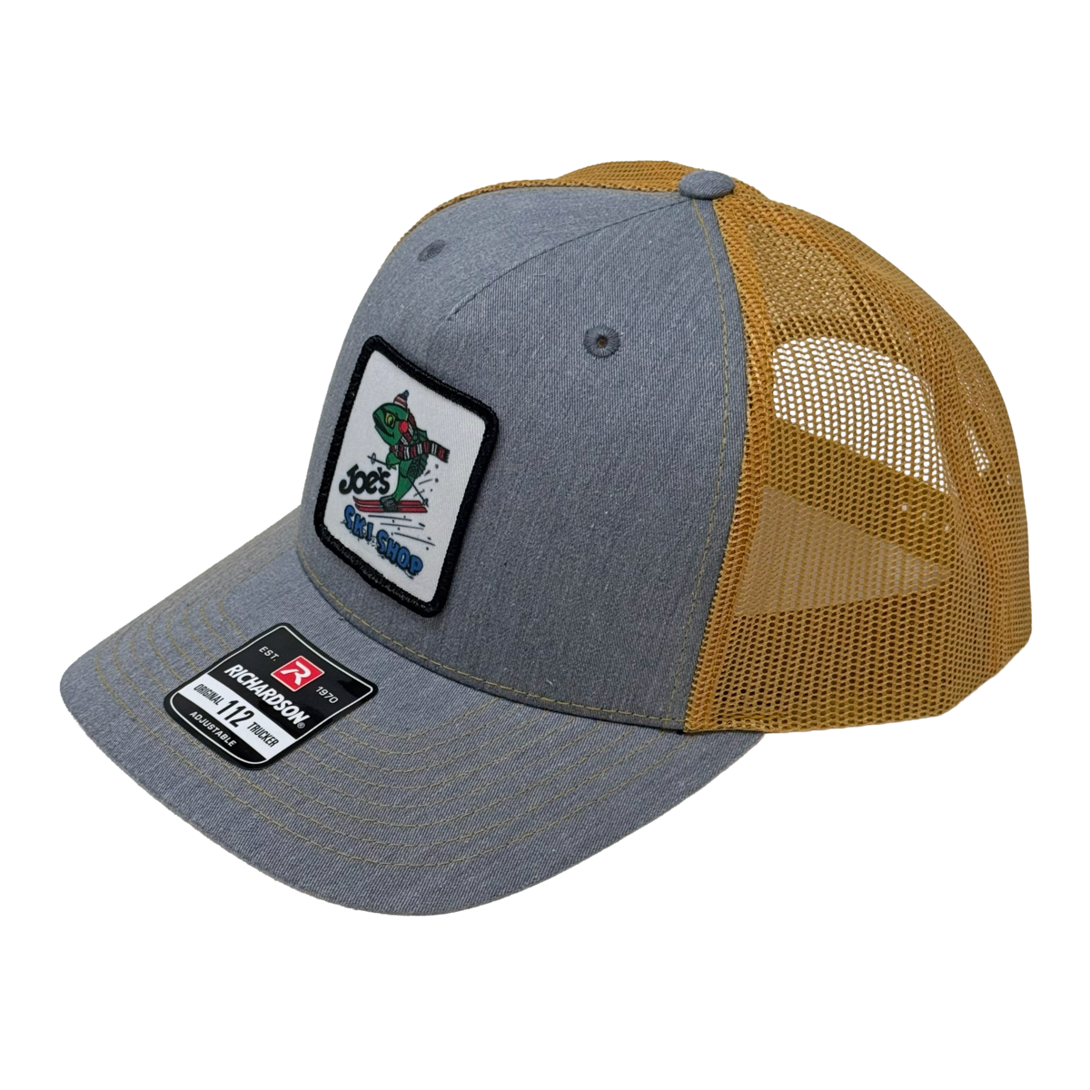 JOE'S SKI SHOP TRUCKER SKIFISH LOGO CAP - HEATHER GREY/AMBER GOLD