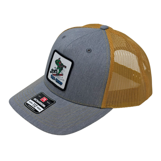 JOE'S SKI SHOP TRUCKER SKIFISH LOGO CAP - HEATHER GREY/AMBER GOLD