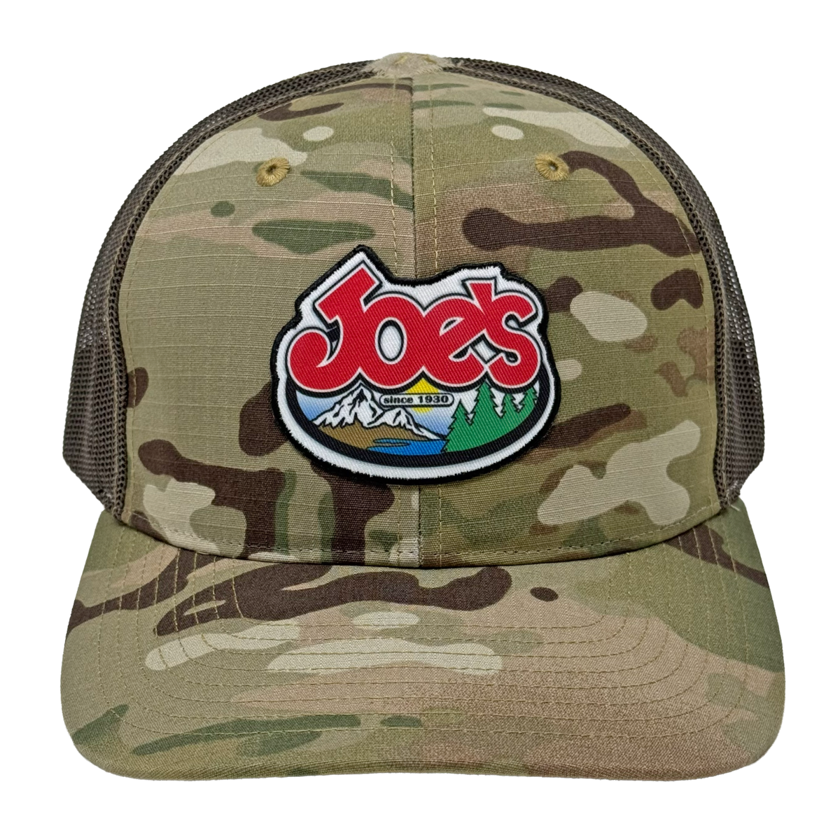 JOE'S SPORTING GOODS TRUCKER LOGO CAP - COYOTE BROWN CAMO