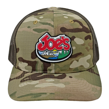 JOE'S SPORTING GOODS TRUCKER LOGO CAP - COYOTE BROWN CAMO