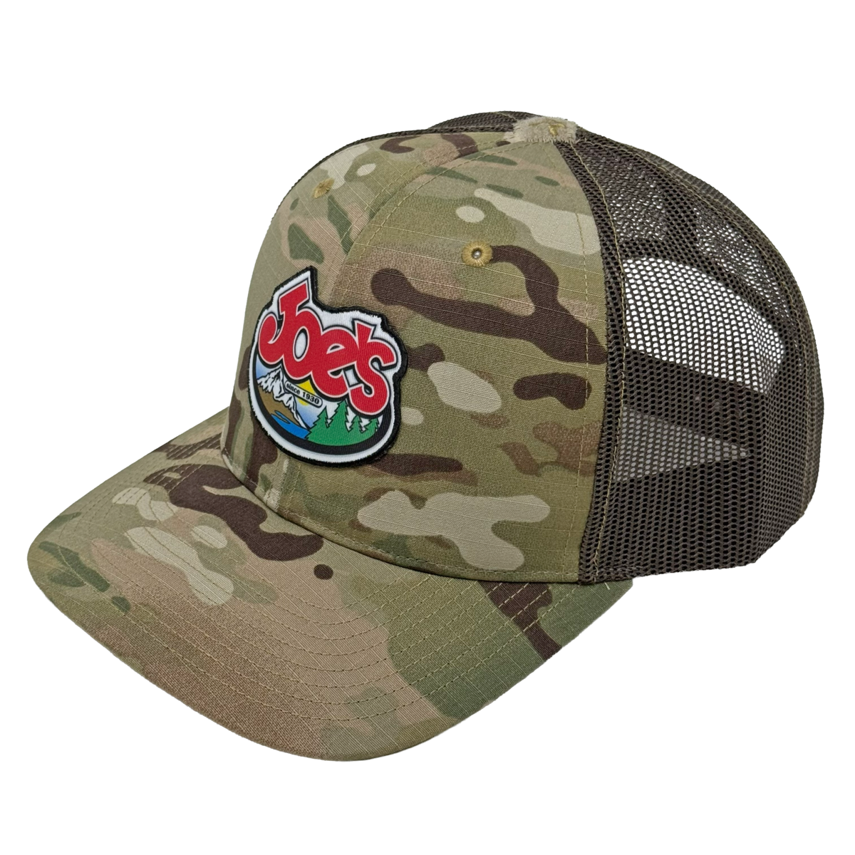 JOE'S SPORTING GOODS TRUCKER LOGO CAP - COYOTE BROWN CAMO