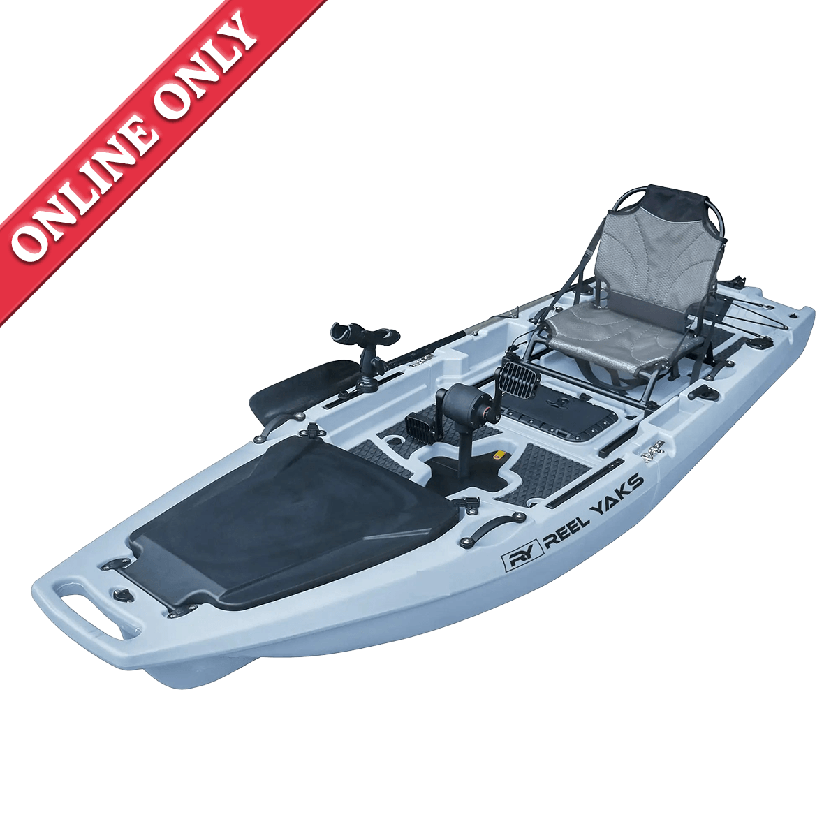 ReelYaks Rocket 9.8ft Propeller Drive Modular Fishing Kayak showing that its sold online only