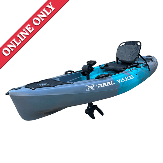 ReelYaks Raptor 9.5ft Propeller Drive Modular Fishing Kayak showing it is sold online only
