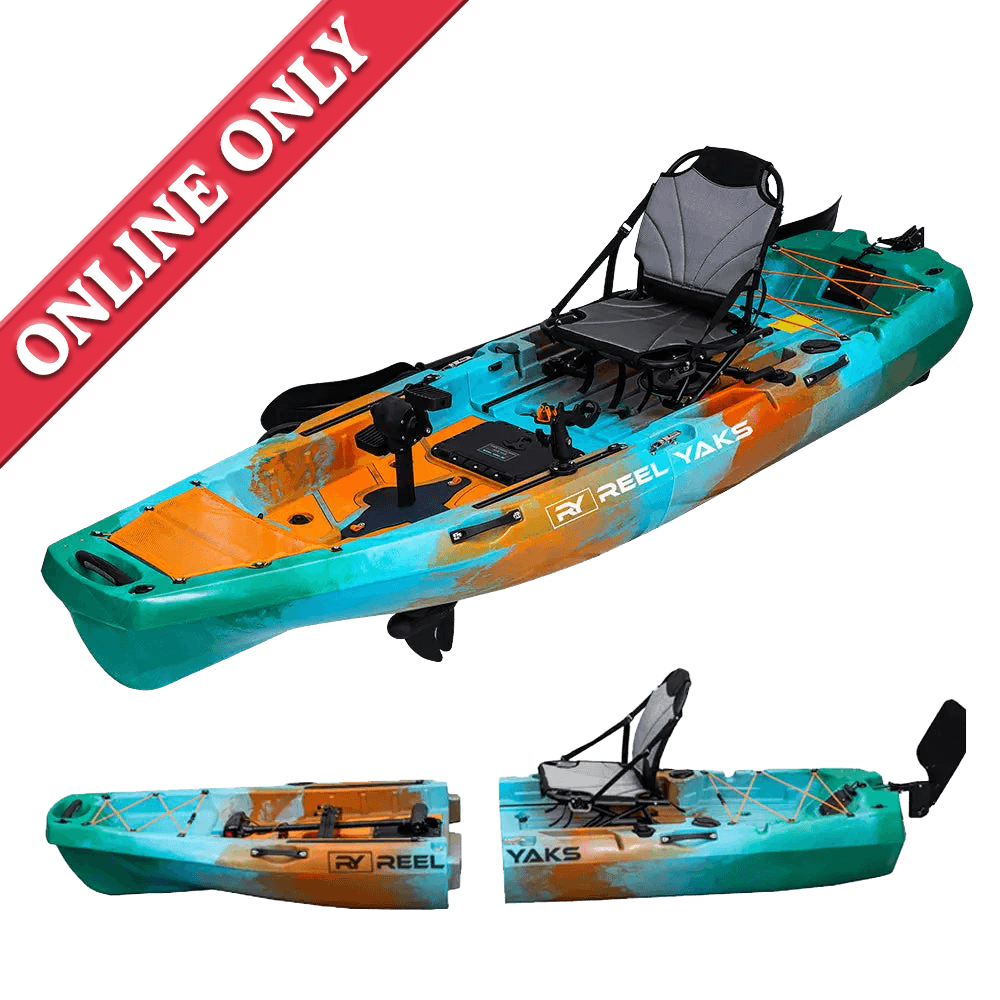 ReelYaks Radar 10ft Propeller Drive Modular Fishing Kayak showing its available online only.