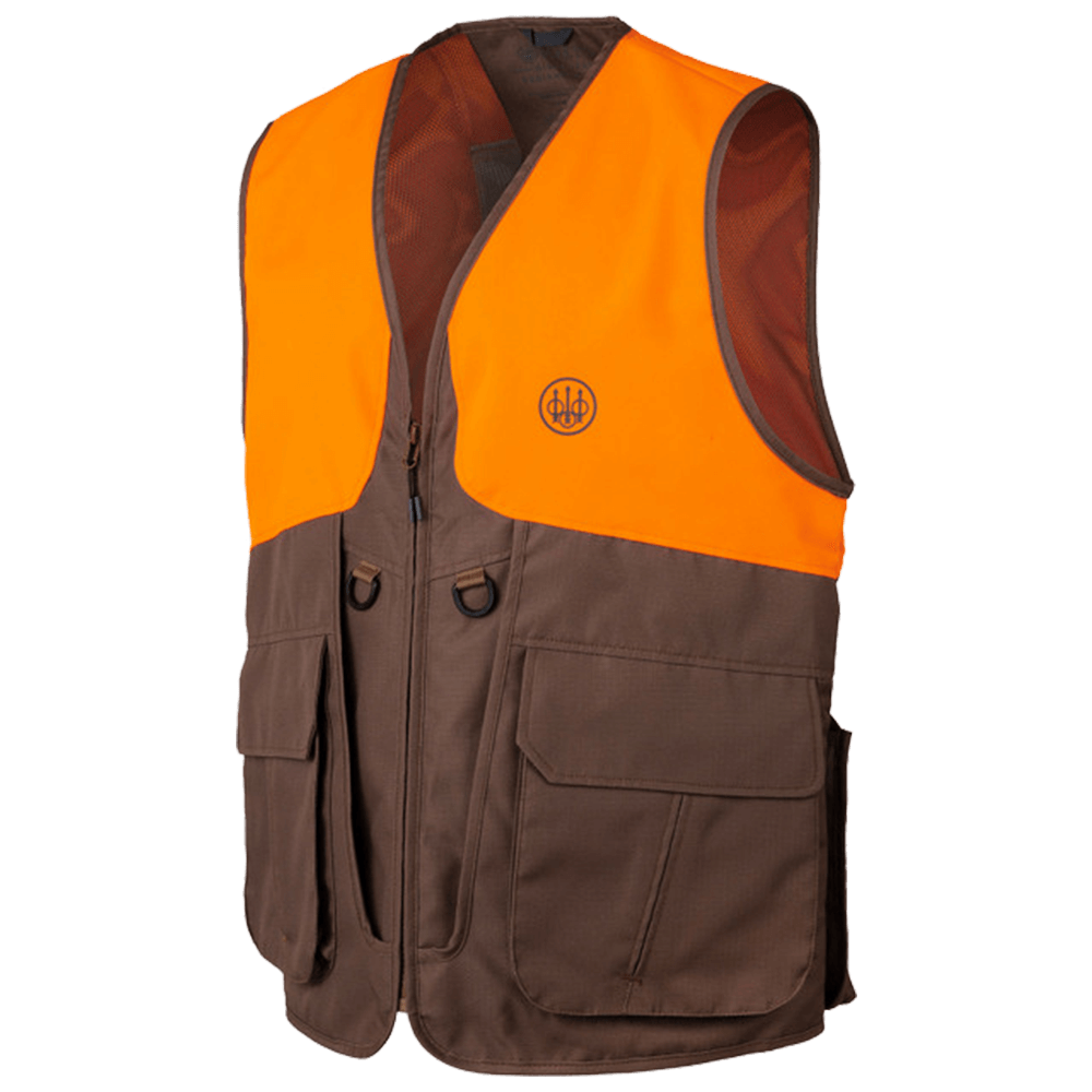 BERETTA COMMAND PRO VEST - BROWN BARK & ORANGE 
FRONT VIEW 