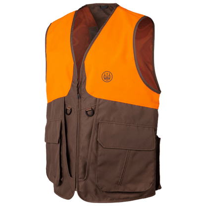 BERETTA COMMAND PRO VEST - BROWN BARK & ORANGE 
FRONT VIEW 
