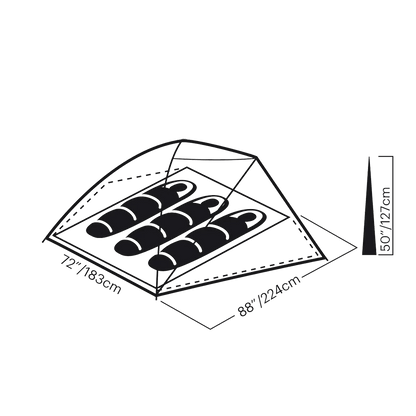 Eureka Midori 3 Person Tent layout