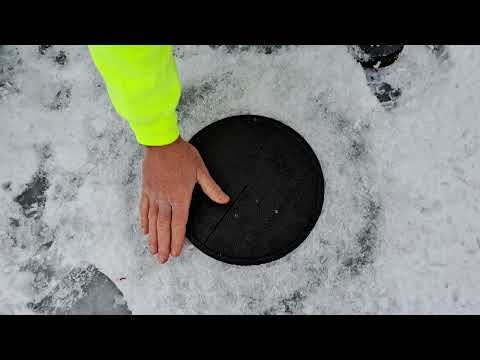 The latest video showing how to properly setup the Finicky Fooler Hole Cover w/ Rim on the ice.  