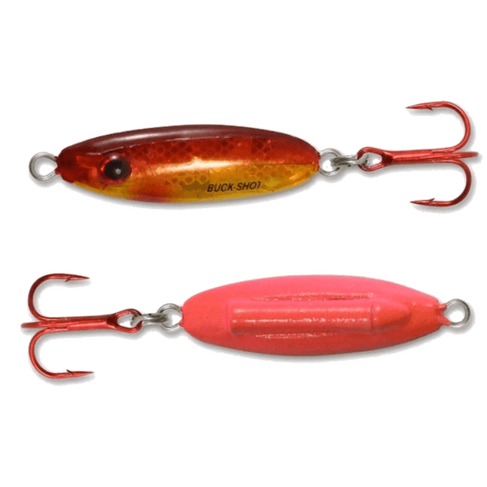 NORTHLAND BUCK-SHOT RATTLE SPOON S-GLO GOLDFISH 1/4OZ