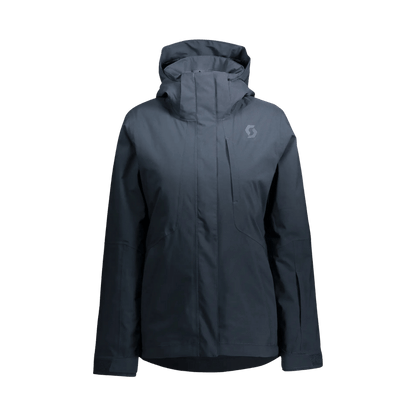 SCOTT USA WOMEN’S ULTIMATE DRYO 10 SKI JACKET – DARK BLUE - FRONT VIEW