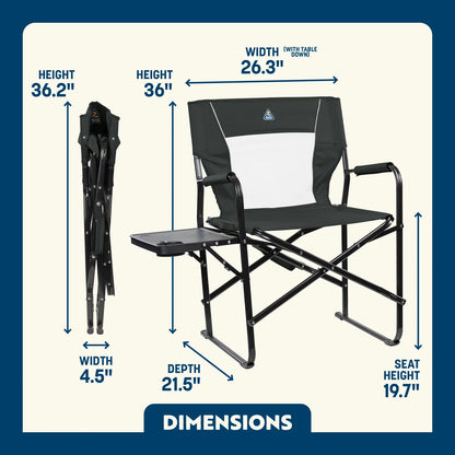 GCI OUTDOOR SLIM FOLD DIRECTOR'S CHAIR XL dimensions