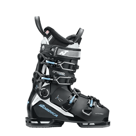 WOMEN'S SPEEDMACHINE 3 75 DH BOOT - BLACK/WHITE/LIGHT BLUE     24/25