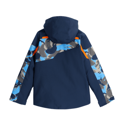 SPYDER BOYS LEADER SKI CAMOUFLAGE AETHER BLUE JACKET - reverse