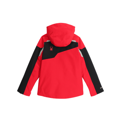 SPYDER BOYS LEADER SKI JACKET - SPYDER RED - BACK VIEW