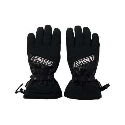SPYDER OVERWEB GTX SKI BLACK GLOVES MEN'S - BACK