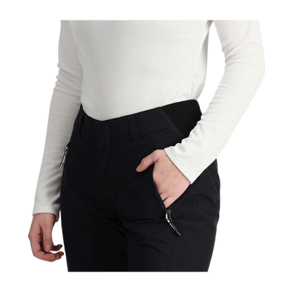 SPYDER WOMEN'S WINNER PANTS - BLACK - close- up, hand in pocket