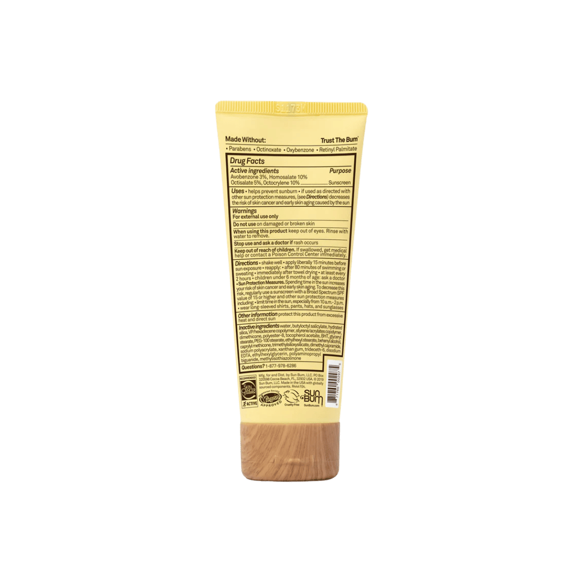 SUN BUM CLEAR FACE SUNSCREEN SPF 50 LOTION - 3OZ - BACK SIDE