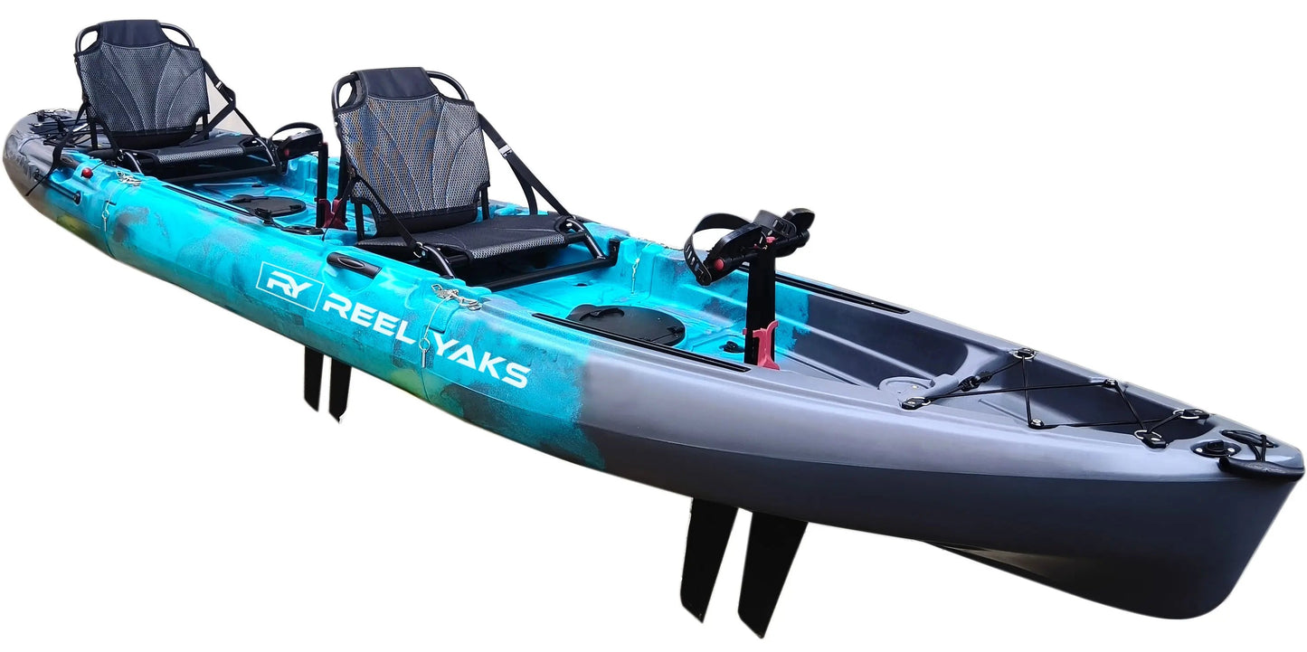 ReelYaks Raptor 14ft Tandem | Fin & Prop Drive | Modular Fishing Kayak