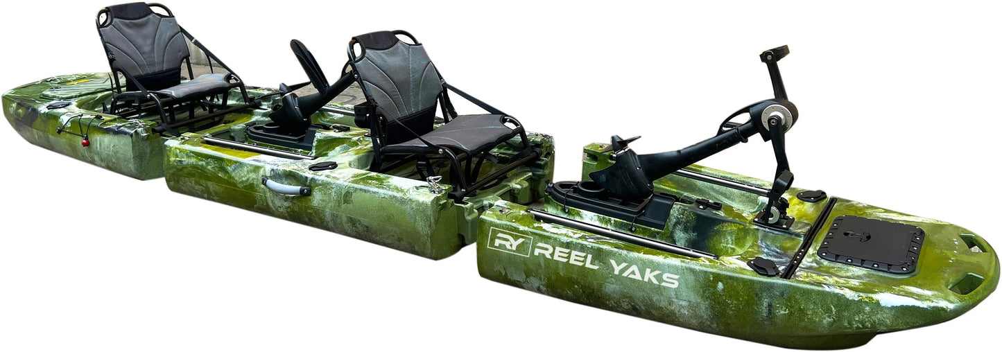 ReelYaks 14ft Raider Tandem Propeller Drive Modular Fishing Kayak