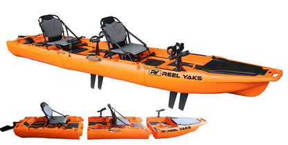 ReelYaks Rocket 13.8ft Tandem Fin Drive Modular Fishing Kayak