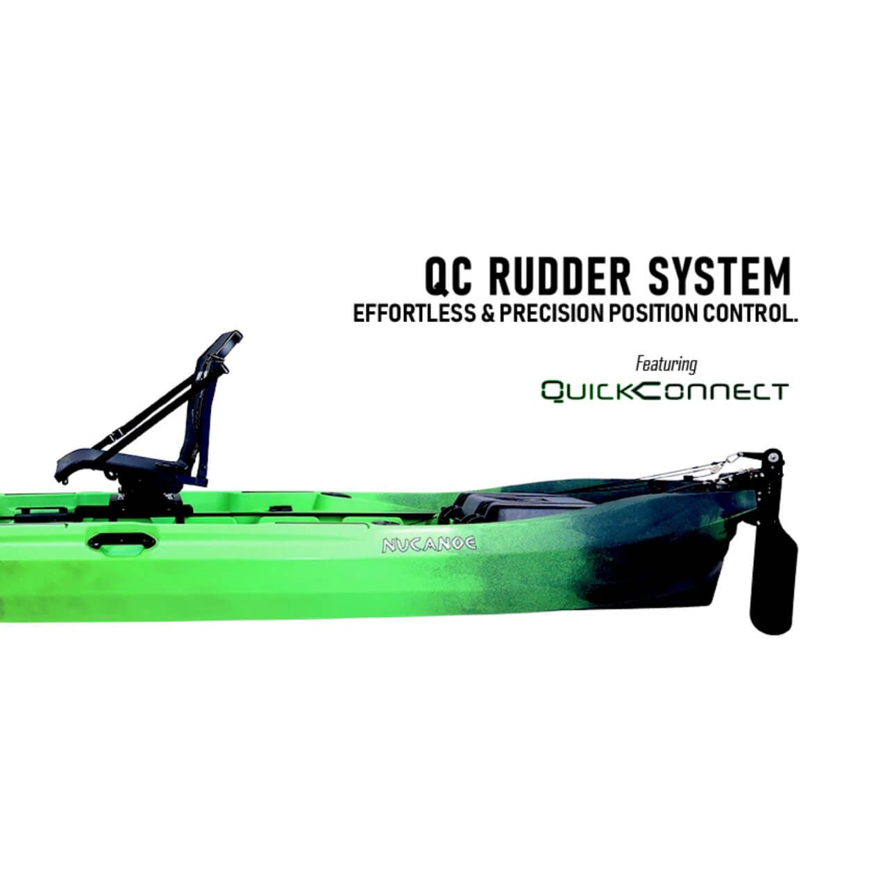 NUCANOE UNLIMITED MAX KAYAK - 13'6" showing QC rudder system