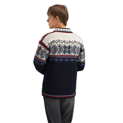 DALE OF NORWAY VAIL MEN'S SWEATER - NORWEGIAN WOLL - MIDNIGHT NAVY back side