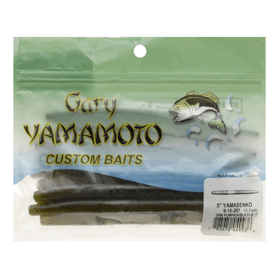 Yamamoto Senko worm 10 Pk Green Pumpkin/Black 5"