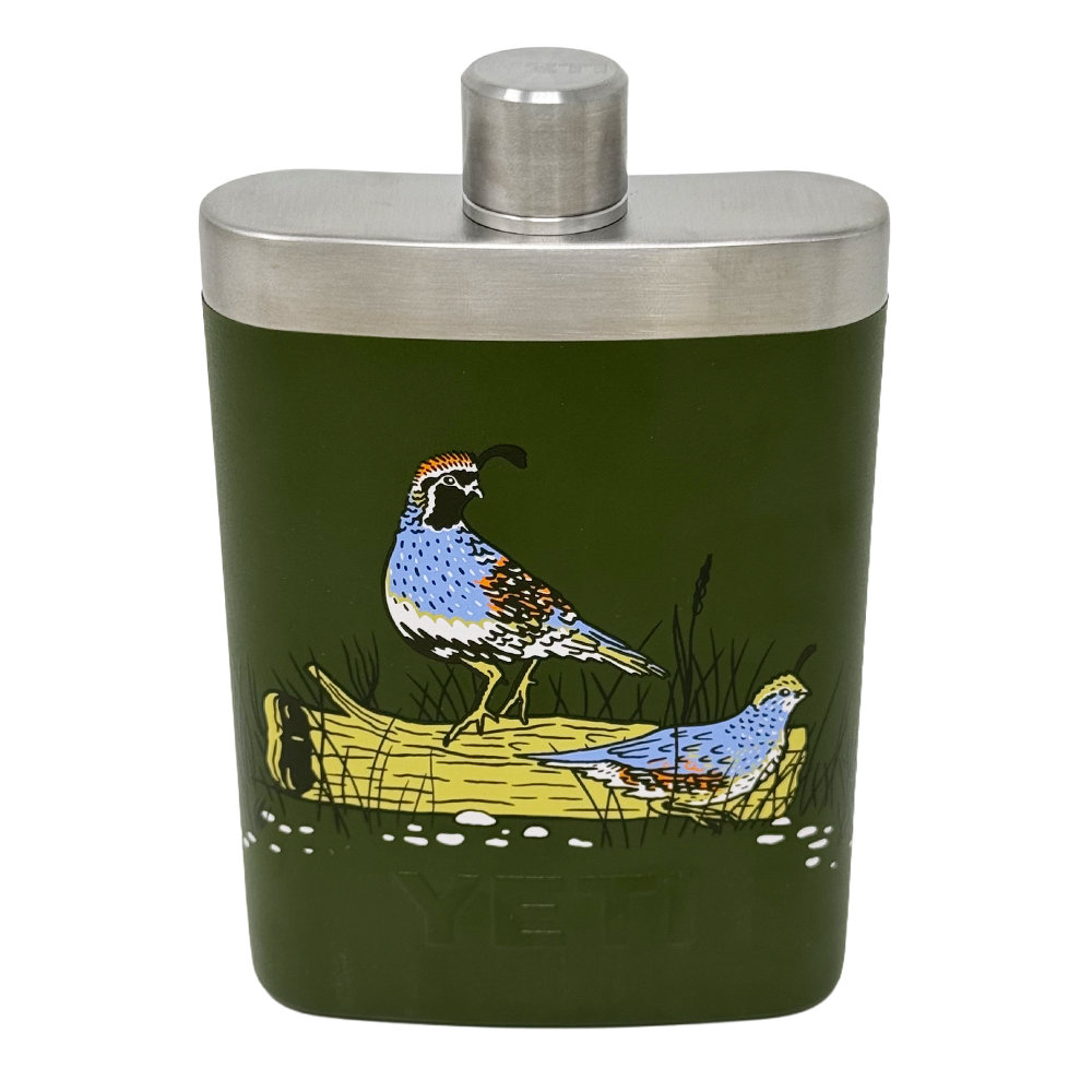 YETI FLASK UPLAND BIRD - OLIVE - FRONT VIEW