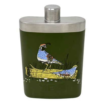 YETI FLASK UPLAND BIRD - OLIVE - FRONT VIEW