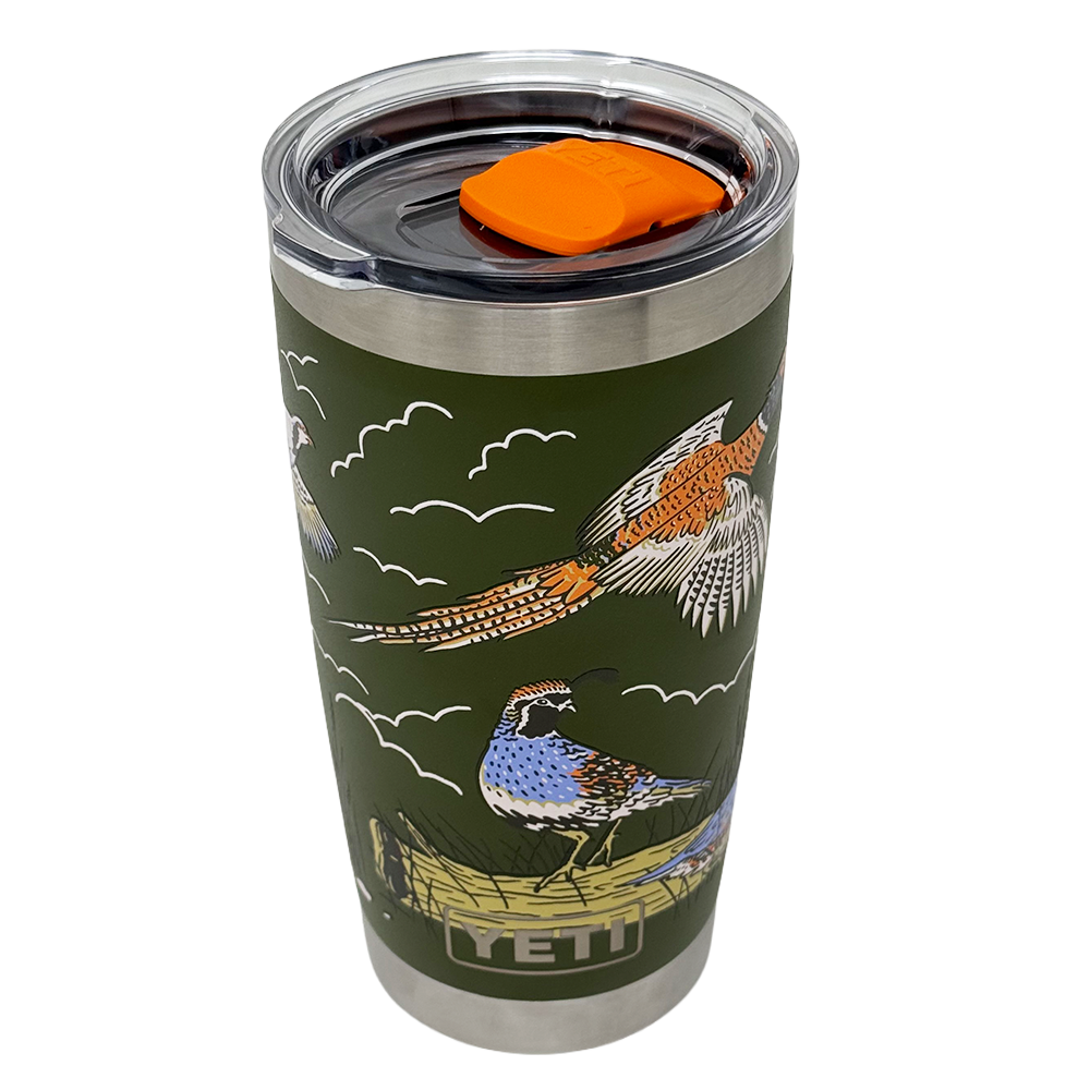 YETI RAMBLER TUMBLER MAGSLIDER LID 20 OZ - UPLAND BIRD OLIVE - FRONT VIEW